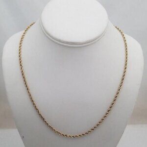 14k Solid Gold Rope Necklace